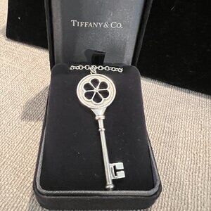 Tiffany & Co 925 Flower Key Pendant with Diamond